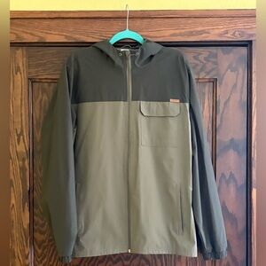 Voyager Hooded Softshell Jacket Olive Green Full Zip Men’s Large